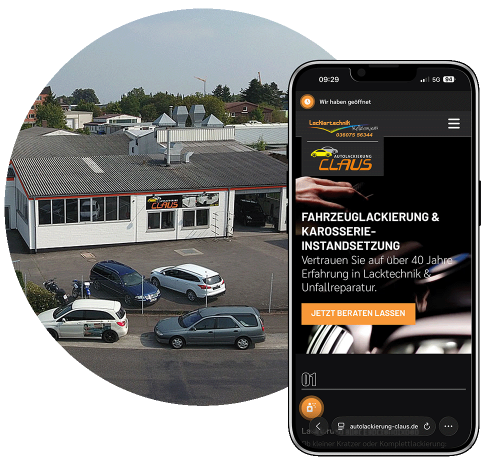 Unsere Website des Monats April – Autolackierung Claus